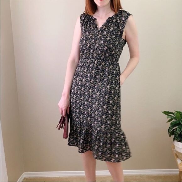 Women’s JCREW MERCANTILE Flora midi dress skirt sleeves medium - Picture 5 of 13